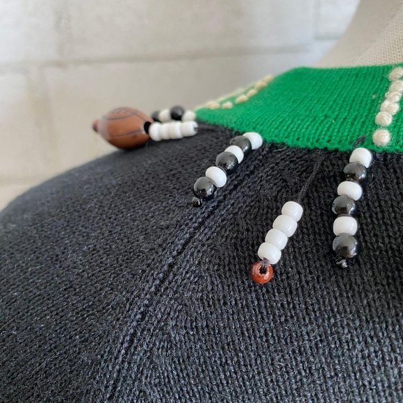 Vintage Black Football Sweater Belle Point Medium - Picture 5 of 5